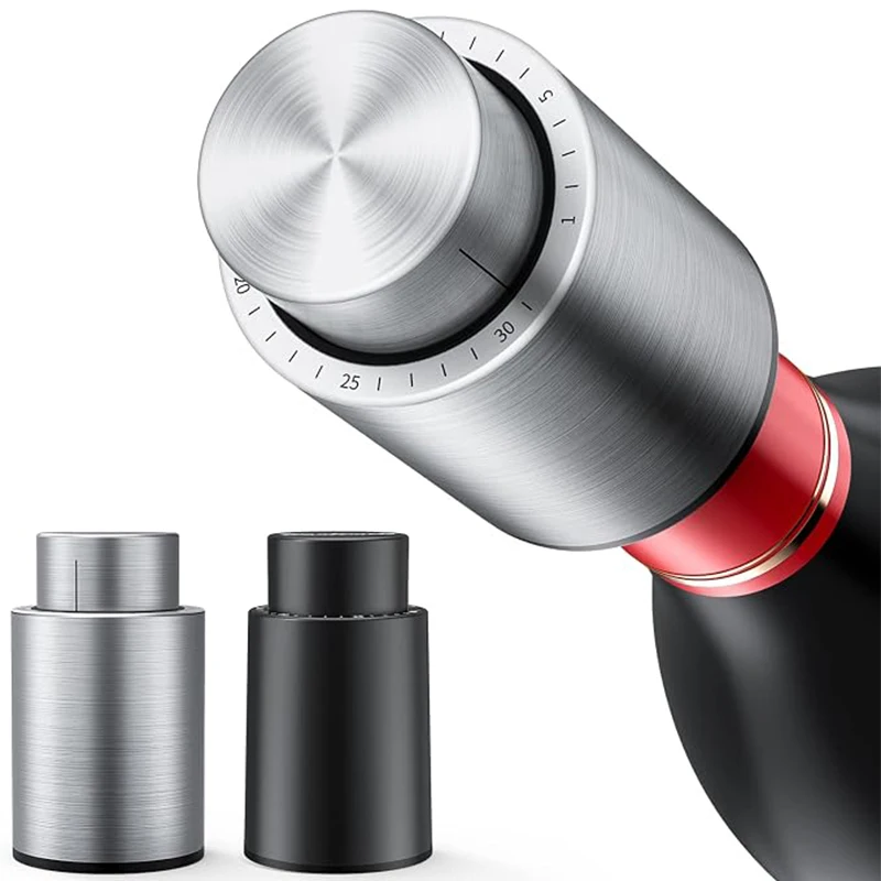 Wine Preservation Pump - 2-in-1 vacuüm wijnstopper, roestvrijstalen wijnbehouders, herbruikbare