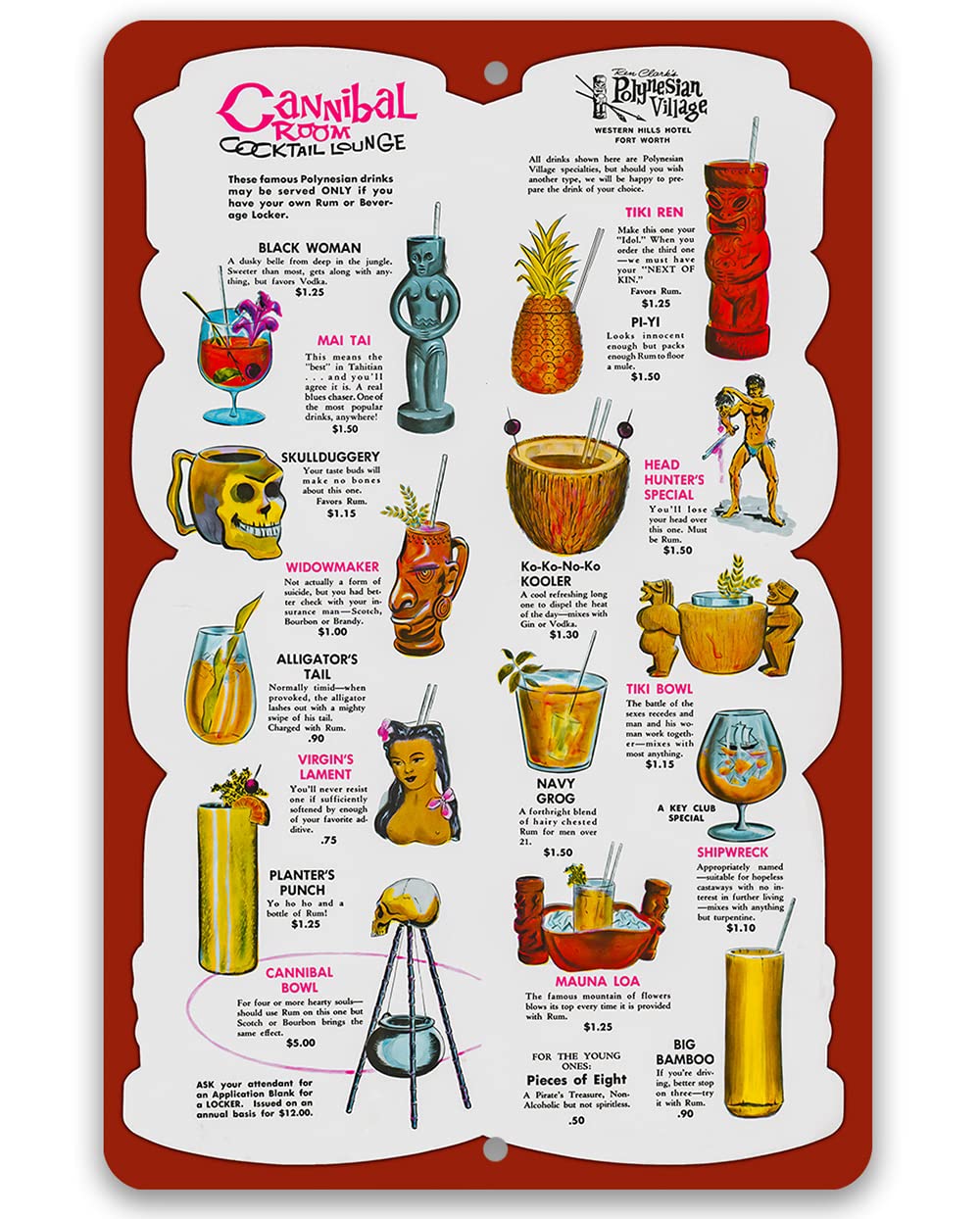 Home Bar Lounge - Cannibal Room Tiki Lounge – drankmenu