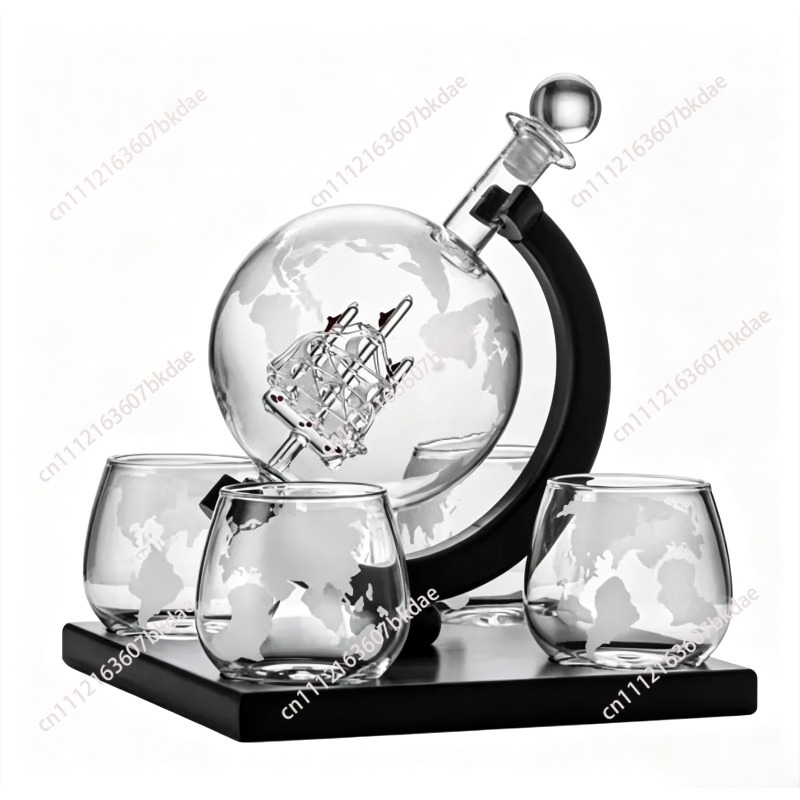 Decanter Globe Set - Decoratieve Globe Wijnkarafset, Glazen Karaf met