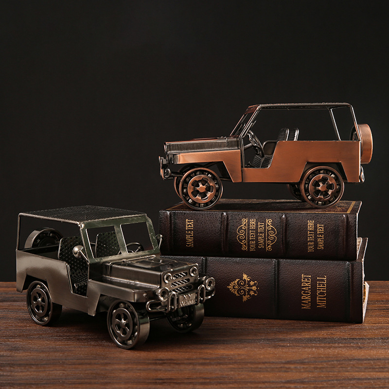Home Bar And Cabinet - Vintage Jeep Auto Ornament Metal Craft