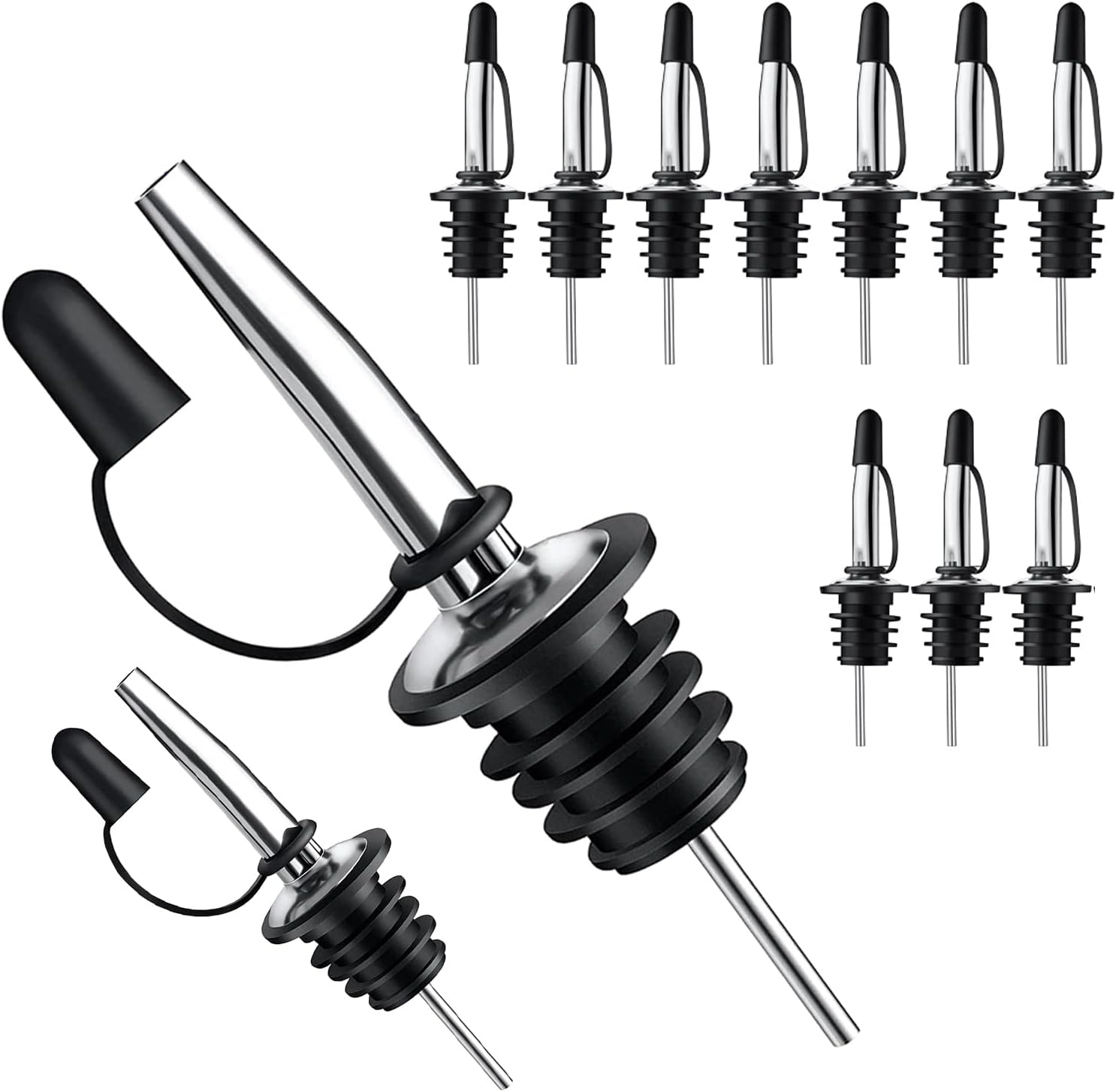Speed Pourer Cap - 12-delige set drankgieters met stofkappen -