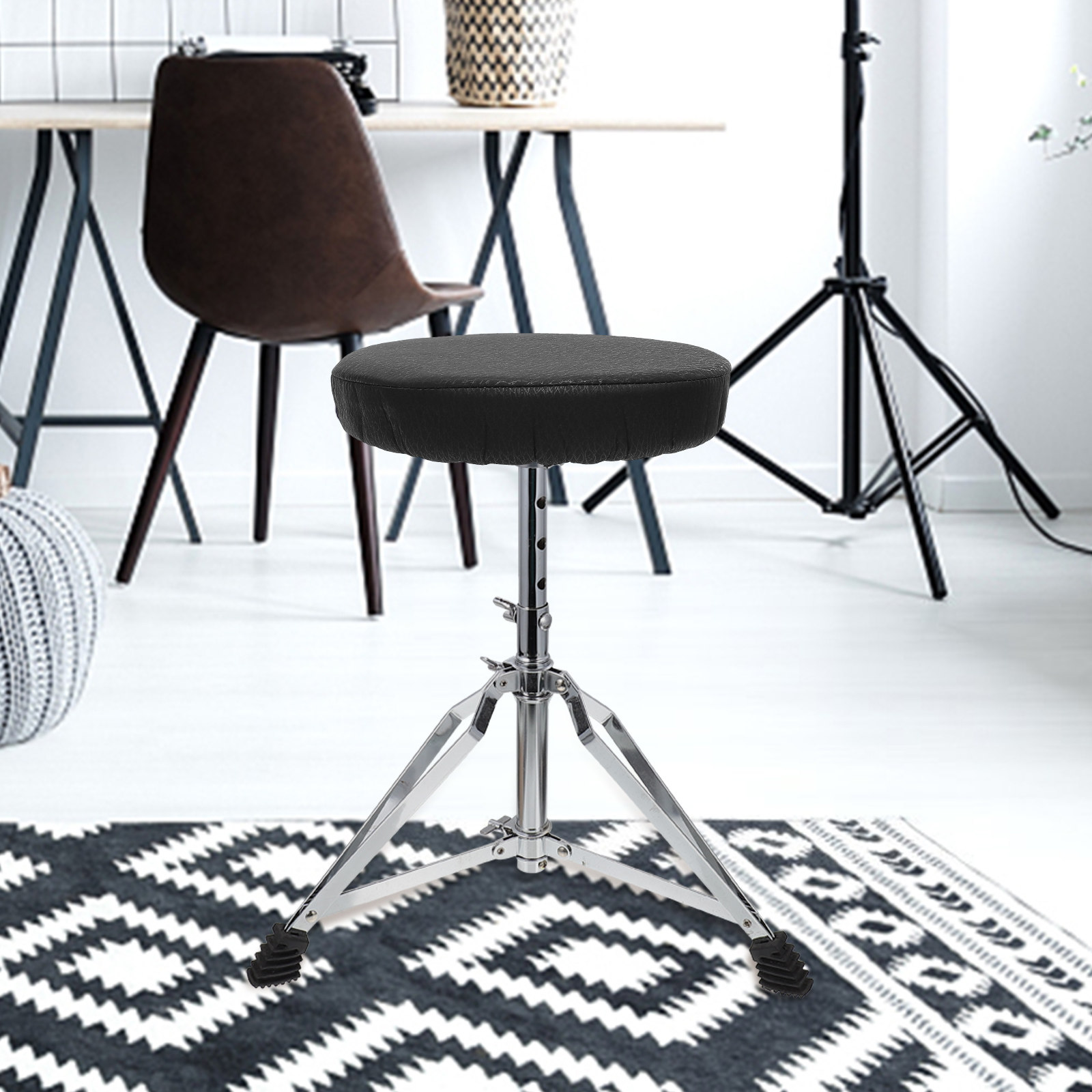 Home Bar Stools - Super Ronde Krukhoes Zwart Katoen Polyester
