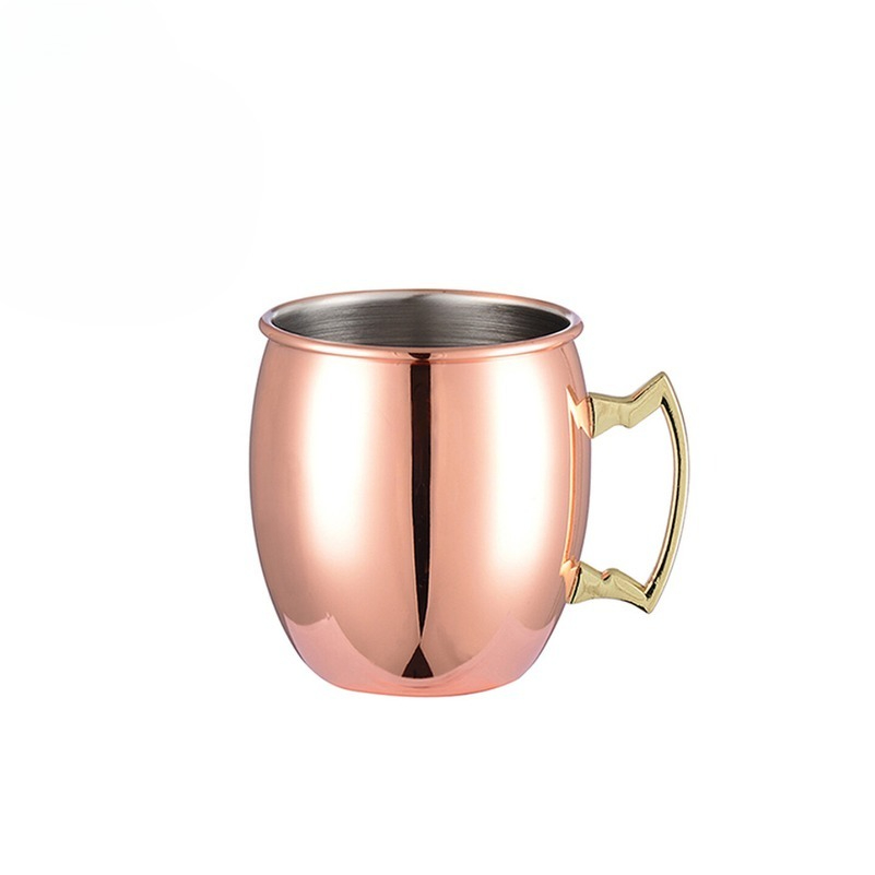 Mule Copper Mug - Gehamerde, kopergeplateerde Moscow Mule mok, roestvrijstalen
