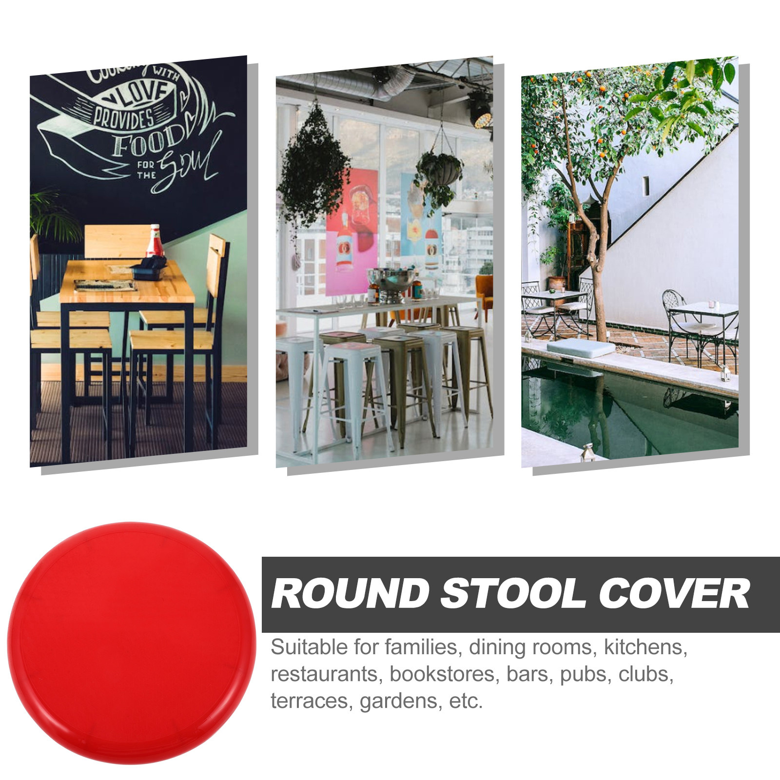 Home Bar Stools - Vervangende ronde kunststof zitting voor kruk,