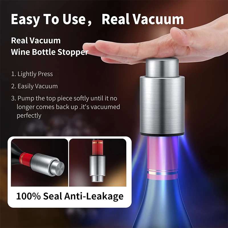 2-in-1 vacuüm wijnstopper, roe - Wine Preservation Pump recensie en prijs