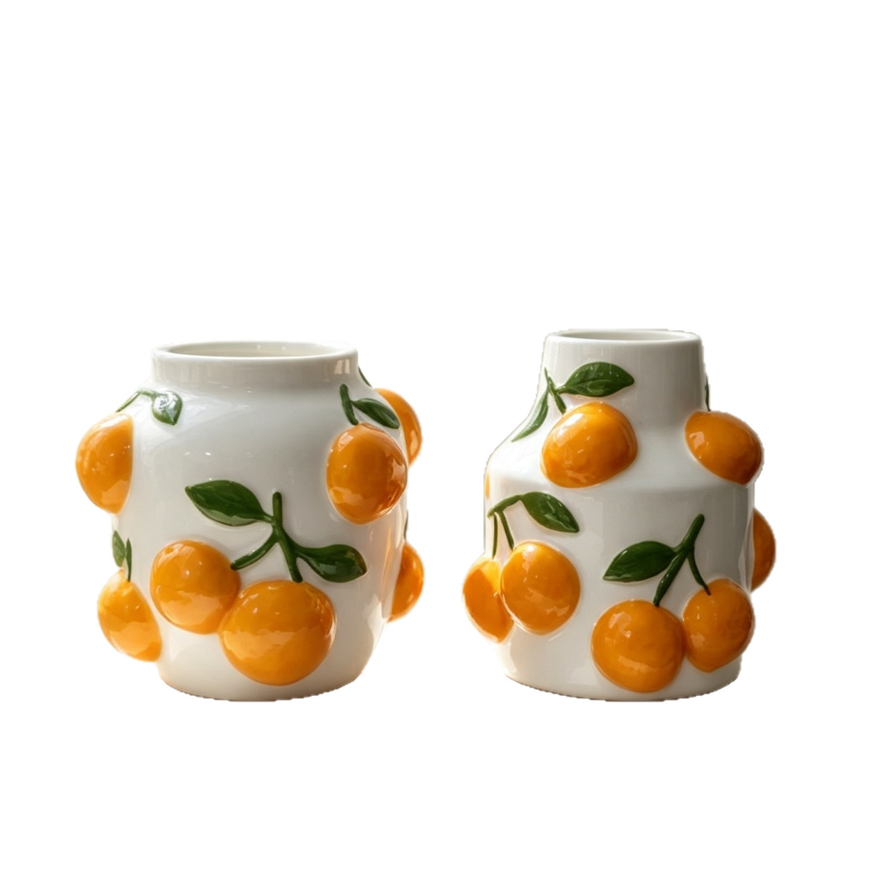 Keramische oranje vaas, witte  - Home Bar And Counter recensie en prijs