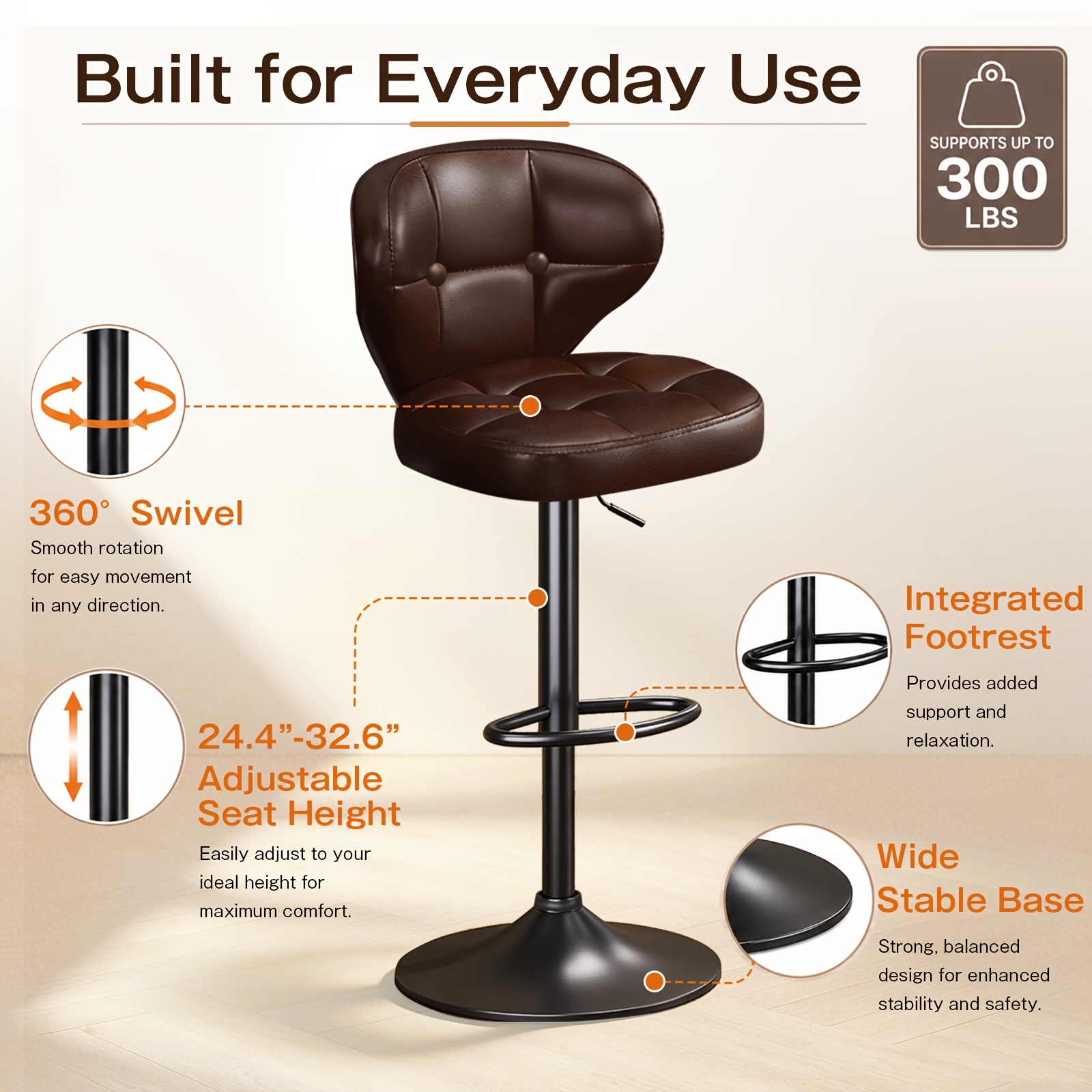 Draaibare, in hoogte verstelba - Home Bar Stools recensie en prijs