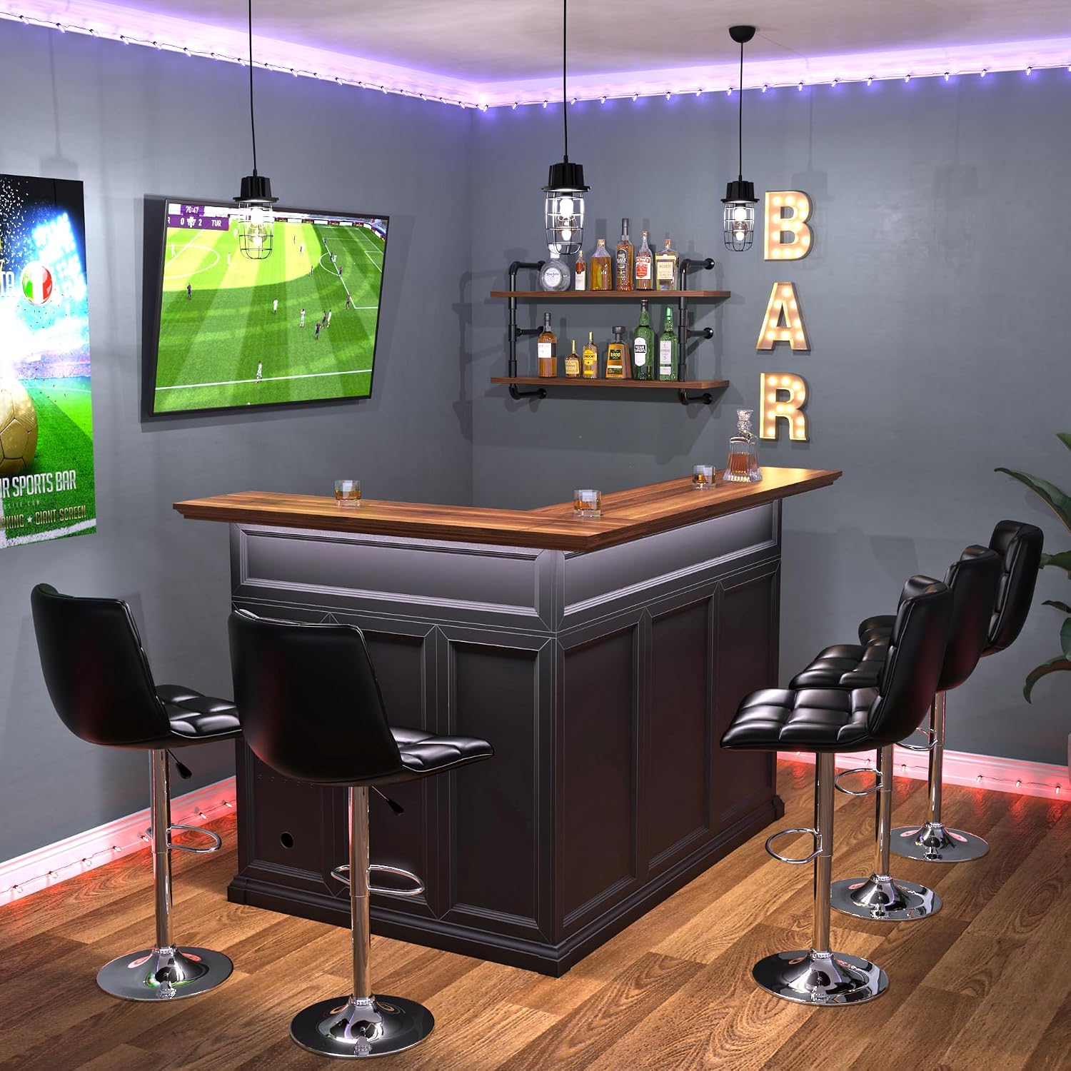 L-vormige thuiskast met koelka - Home Bar Lounge recensie en prijs